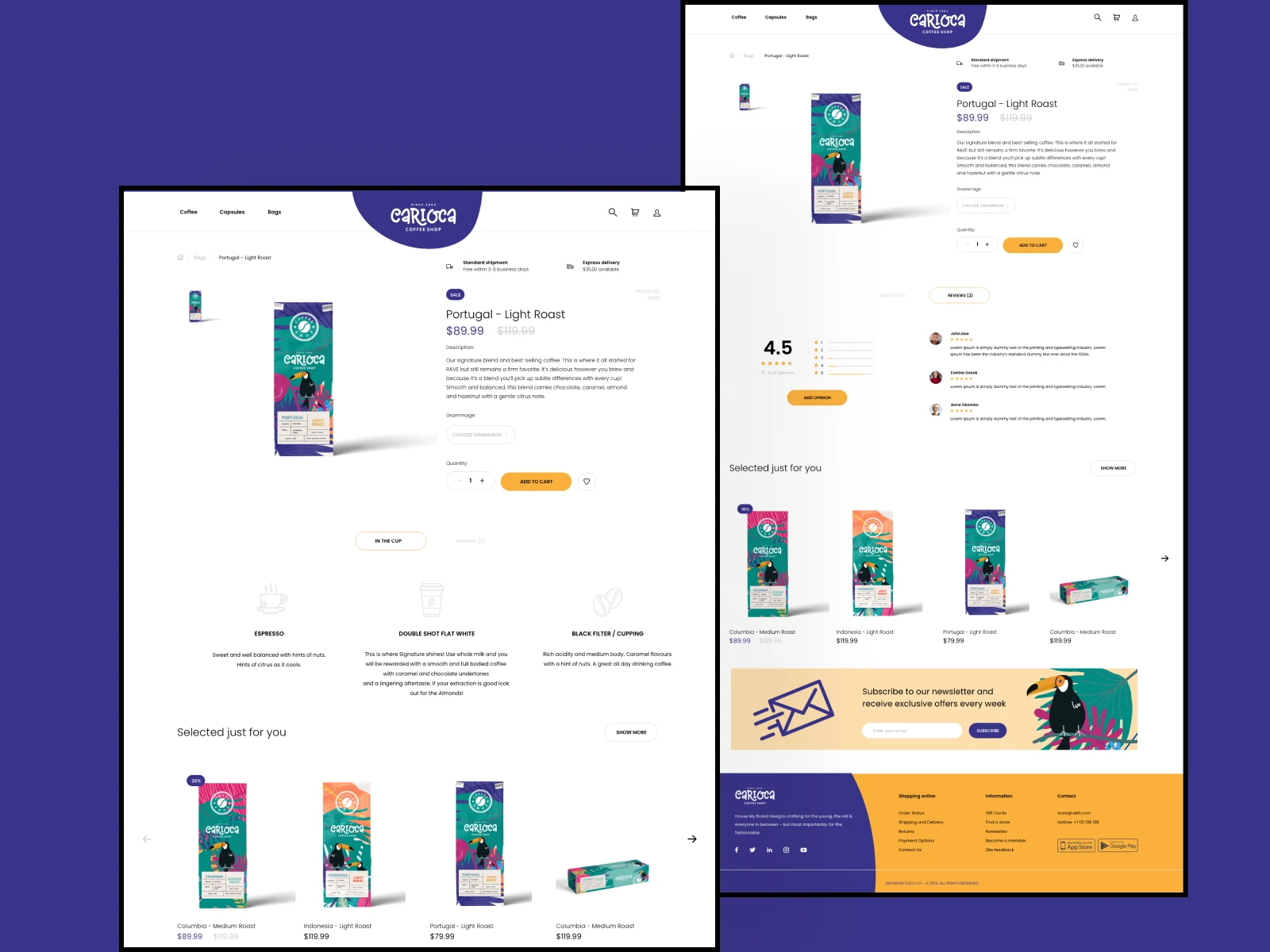 Carioca — Website screen